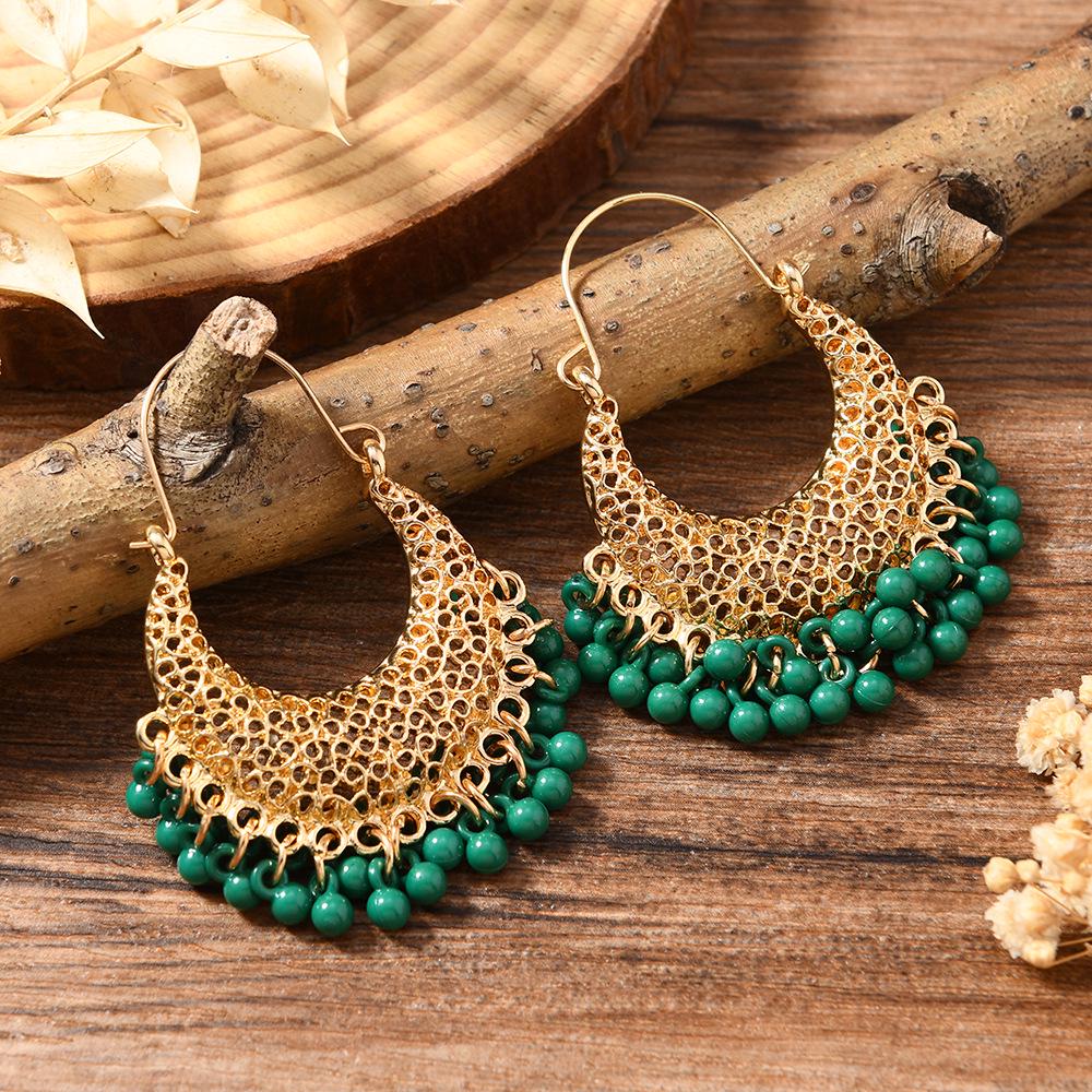 Copper-Plated Gold Zircon Hoop Earrings with Pearls - Elegant and Luxurious Design