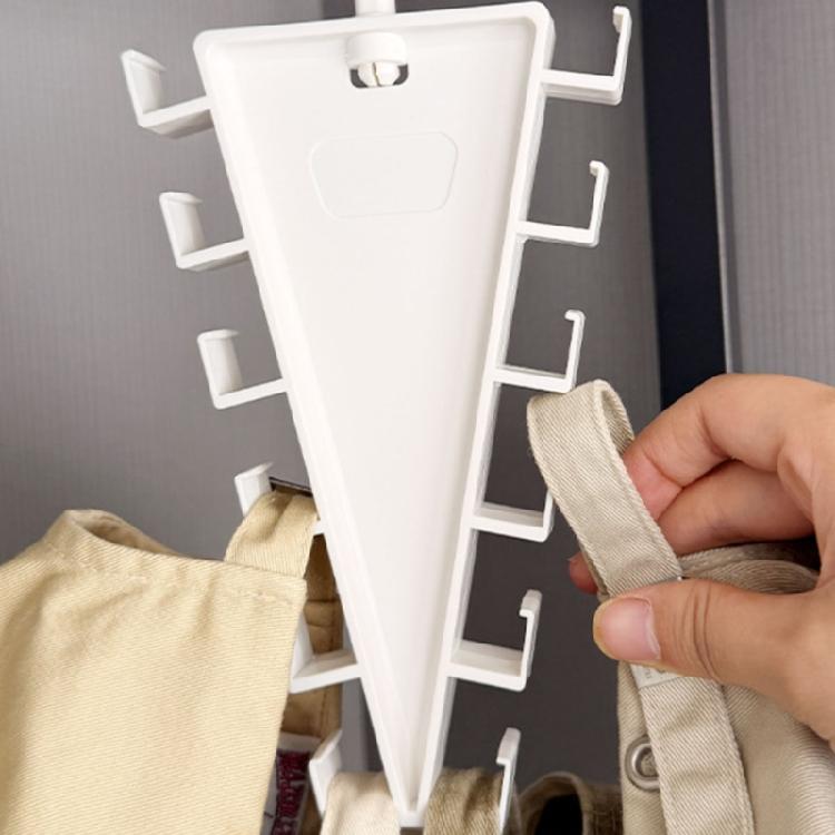 Angled Closet Accessory Rack, White Plastic Double Sided Hanger Holder for Scarves Belts and Closet Storage Use