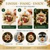 6PCS Christmas Wooden Ornaments DIY Kit Unfinished Diamond Painting Beads for Tree Hanging Holiday Home Craft Decor Supplies