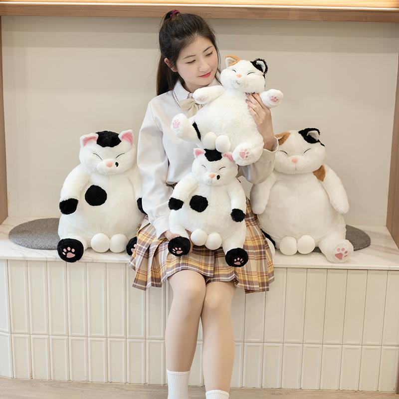 35/45cm Jucării Kawaii de Pluș Pisică Grasă Păpuși Pisică Drăguță Leneșă Umplute Cadou pentru Copii Păpușă Jucării Minunate cu Animale Decor pentru Casă Perne Moi