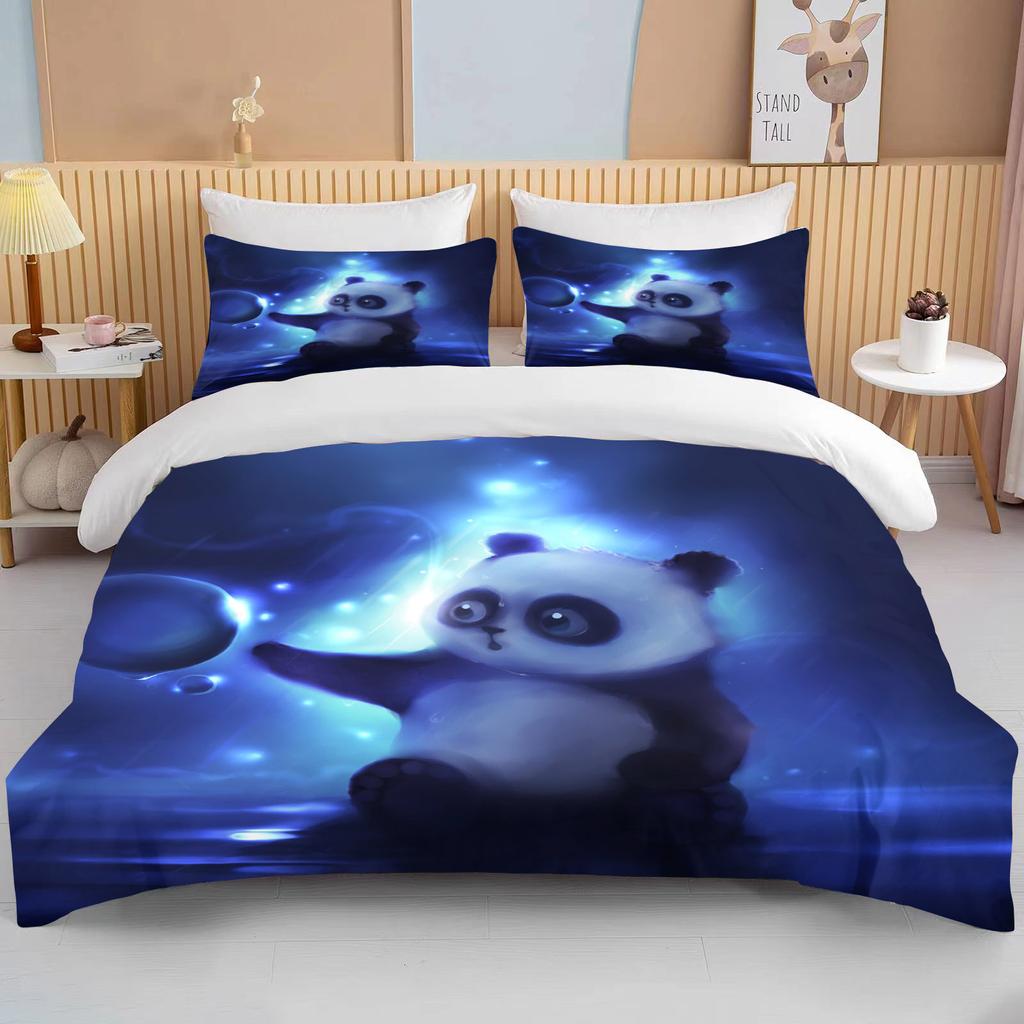 10 sizes CutePanda Bedding 3 Piece Set king size double bed bedding set microfiber or polyester duvet cover set  bedroom bed set