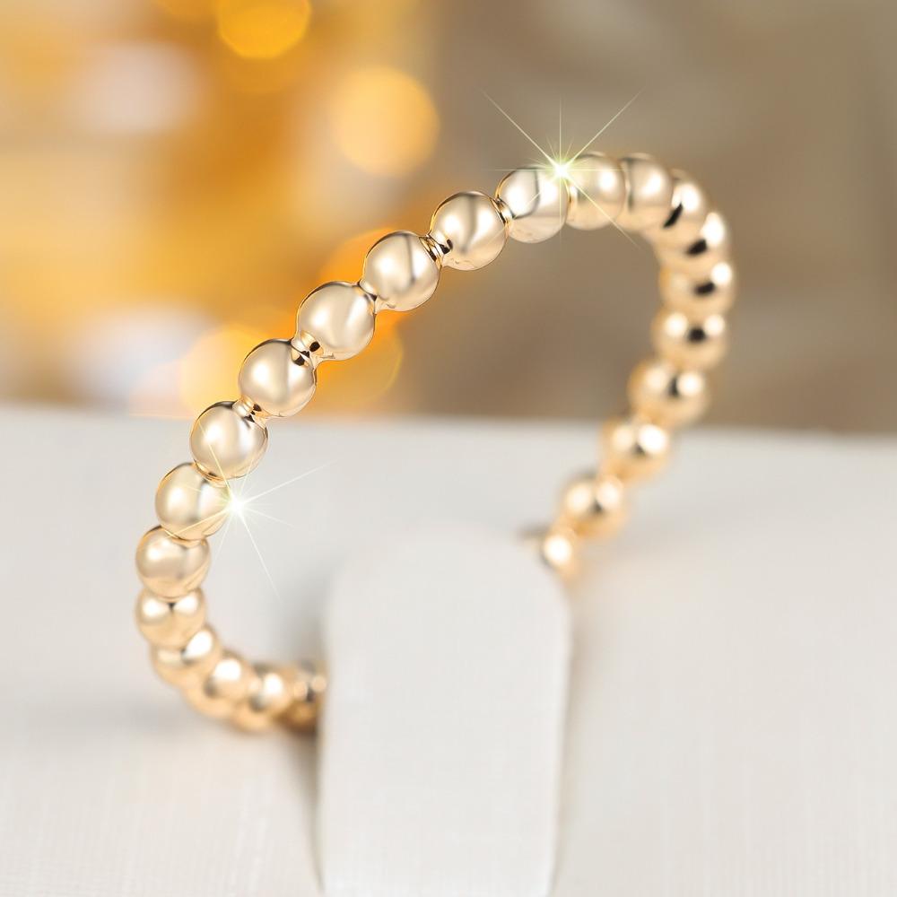 Stackable Rings with Fashionable Beads Simple Beads Water Wave Rings for Women Jewelry Gift
