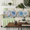 Ice Blue Flower Decorative Pillowcase, Ultra-Soft Polyester Material Living Room Sofa Backrest Car Pillowcase Home Decoration