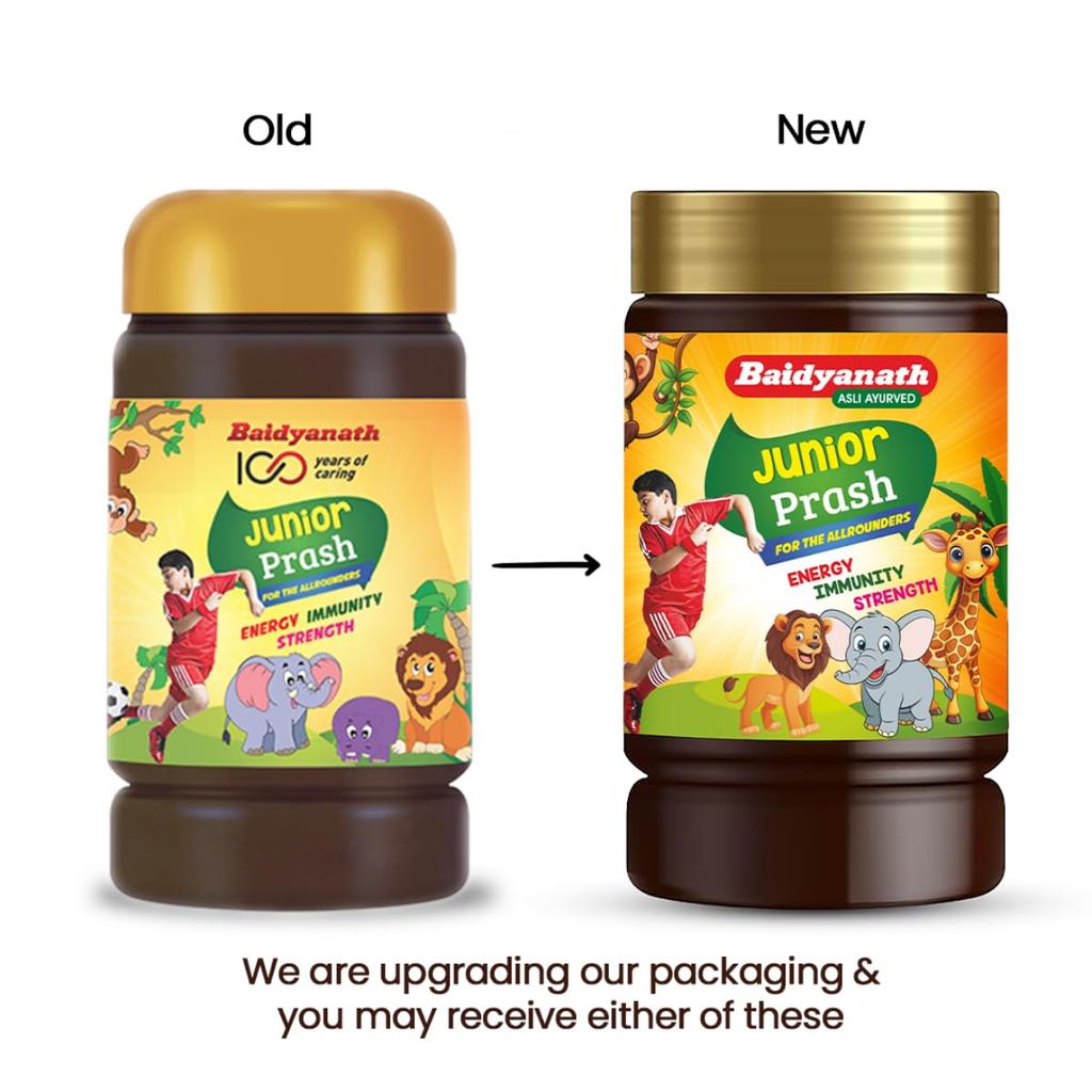 Baidyanath Junior Prash For Kids 500g | Herbal Chyawanprash With Vitamins & Calcium | Supports Immunity, Concentration & Healthy Growth For Children