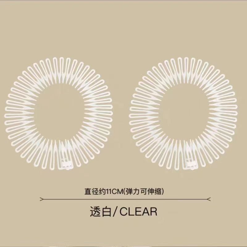 Plastic Full Circle Stretch Flexible Comb Women Girls Teeth Hair Accessories For Travel Makeup Bath For Swimming