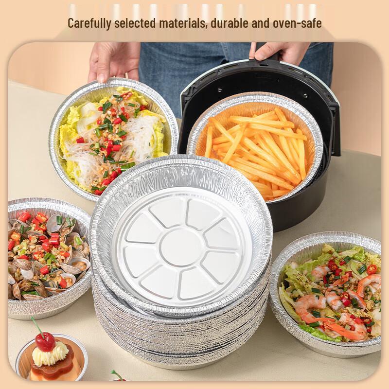 Runde Einweg-Back- und Heißluftfrittierschalen aus Aluminiumfolie