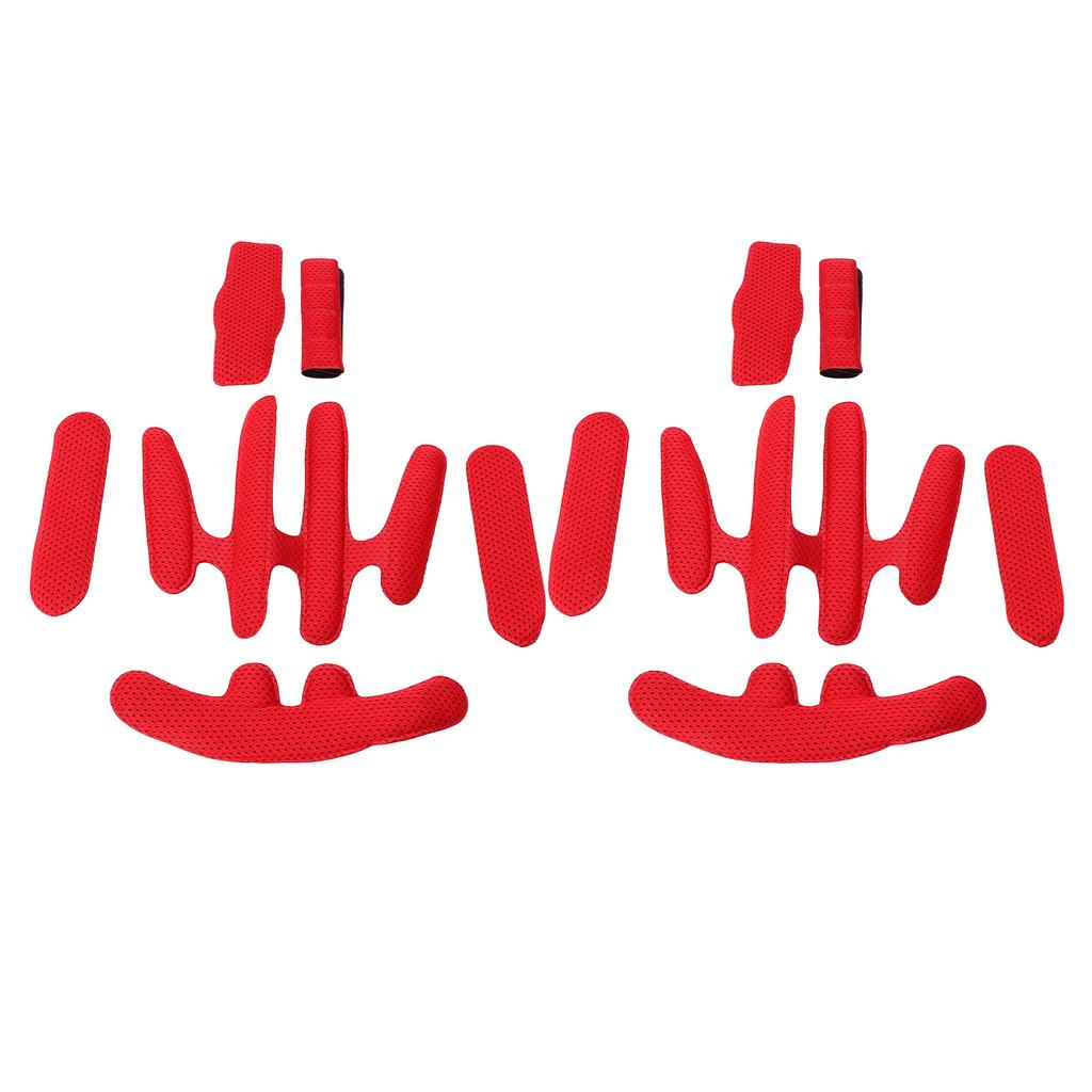 2 Sätze Helmpolster-Set Heißpressschwamm mit Klettverschluss Fahrradhelm-Futter für E-Bike-Fahren Rot Kostenlos