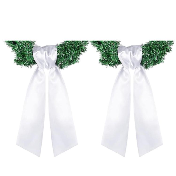 Christmas Wreath Sash 122cm Long Soft Polyester Wreath Ribbon Hanging Ornament For Front Door Doorway Holiday Decoration