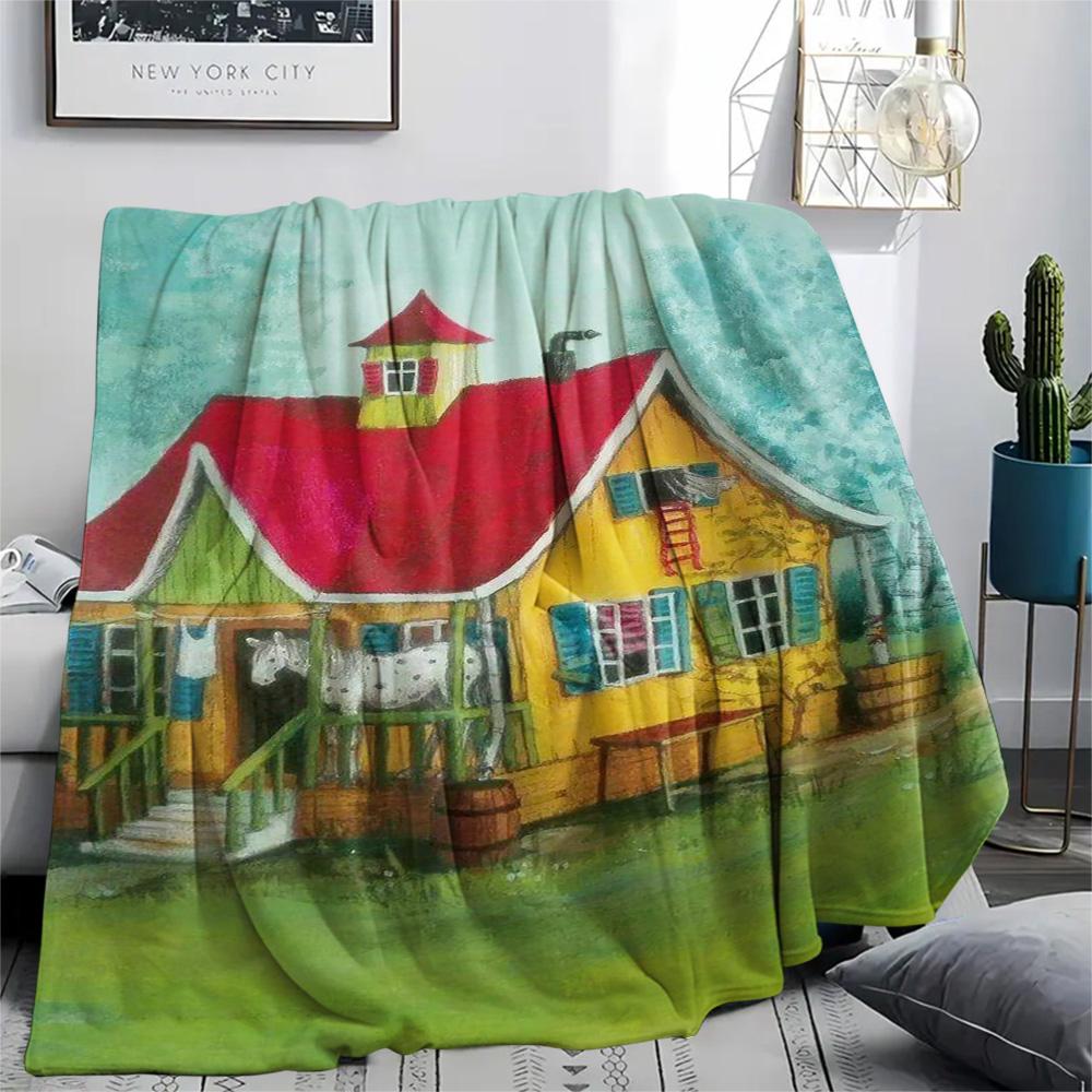 1PC Pippi Longstocking Patterned Flannel Blanket Suitable For All Seasons for Home Decor Warmth and Comfort Gifts Holiday Present