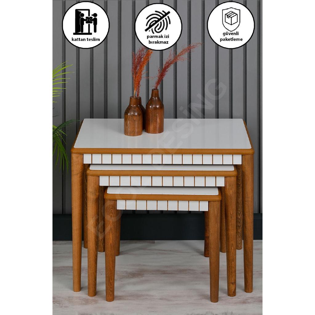 Luna Atlantic 3-piece Luxury Wooden Coffee Table