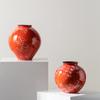 Ceramic Vase Red Porcelain Bottle The Kiln Turns Red Glaze Flower Vase Flower Arranger Terrarium Home Decoration Accessories