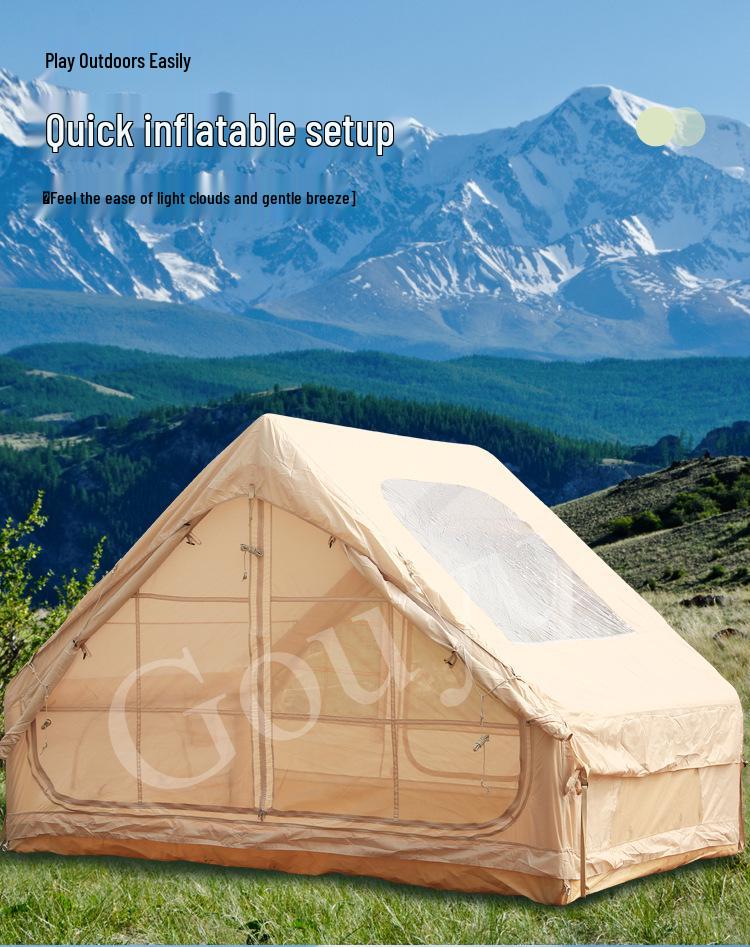 6.3 Sq M Portable Rainproof Inflatable Oxford Cloth Camping Tent