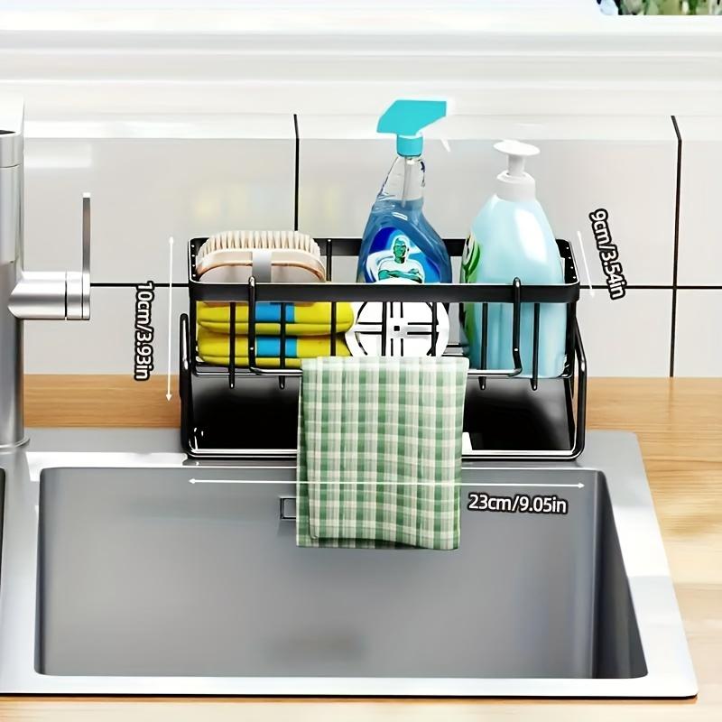 The Space Saving Sink Drainage Rack Adopts A Non Porous Design Which Is Easy To Install and Can Efficiently Organize The Kitchen