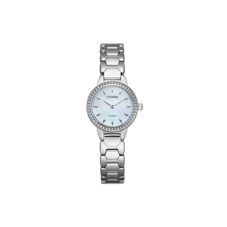 Citizen Fashion Casual Quartz Movement Stainless Steel Strap Watch Mother Of Pearl Dial Women watches EZ7010-56D Mother of Pearl Watch Dial Silver Strap