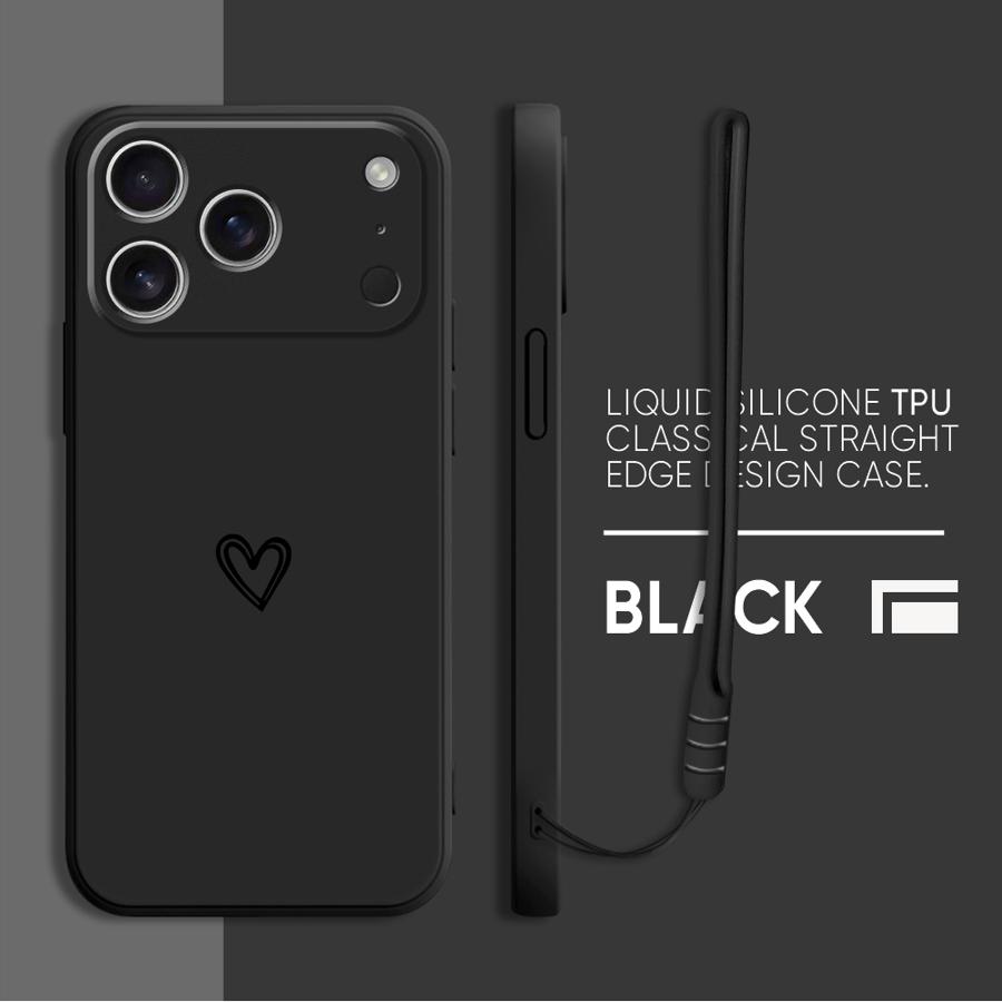 With Lanyard Love Case for Apple iPhone 17 Pro Max XS XR 15 11 13 Mini 7 8 Air 12 Plus 16 Phone Cover