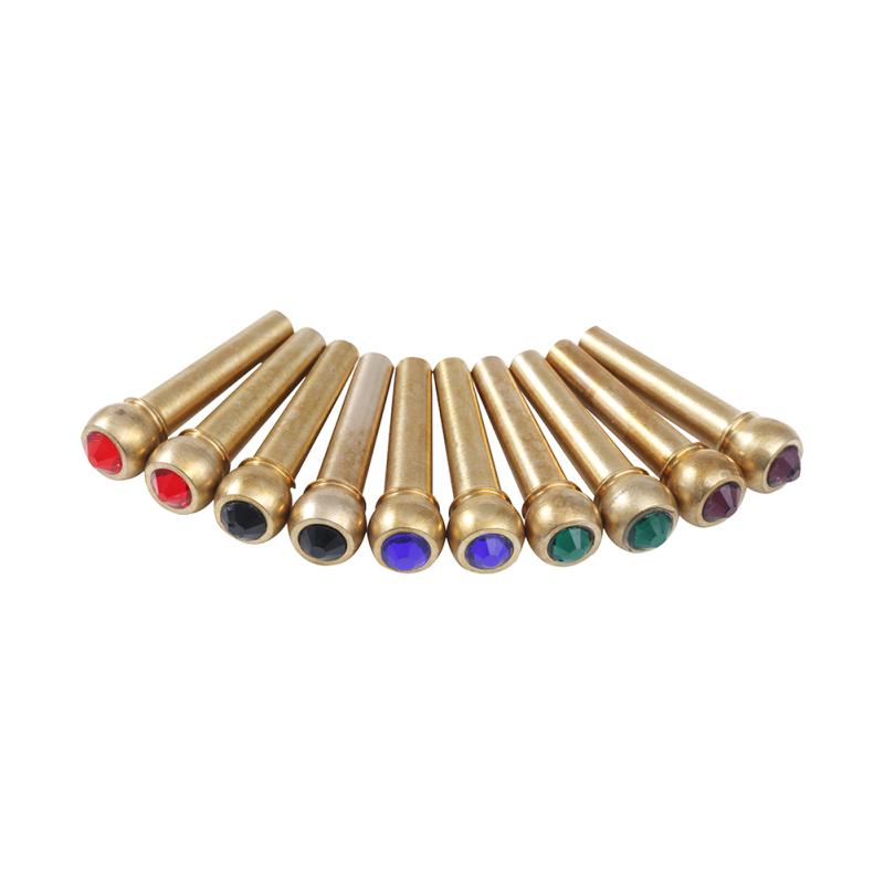 6 Pcs Brass Guitar Bridge Pins Folk Acoustic Classical Guitar Solid String Cone Wooden Guitarra