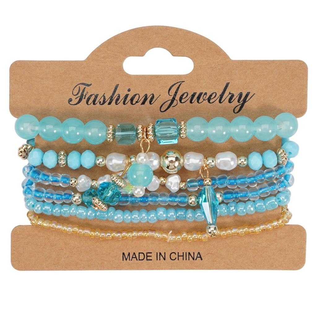Bohemian Handmade Beaded Women's Bracelet Set - 6 Romantic Pieces