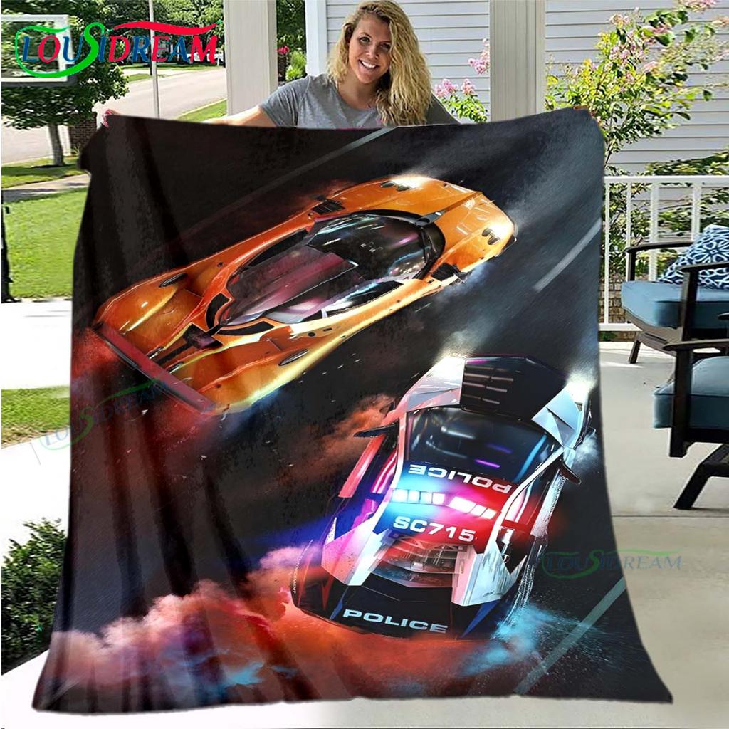 Cartoon N-Need for Speed Print Blanket,Flannel Throw Blanket for Bed Sofa Picnic Office Hiking Leisure Nap N-NFS Birthday Gift