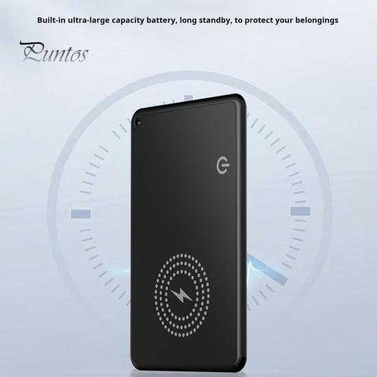 Portafoglio Tracker Carta Ricarica Wireless Design Ultra-Sottile Portatile Impermeabile Localizzatore Oggetti Sottile Compatibile Bluetooth Localizzatore GPS Dispositivo di Tracciamento Sottile