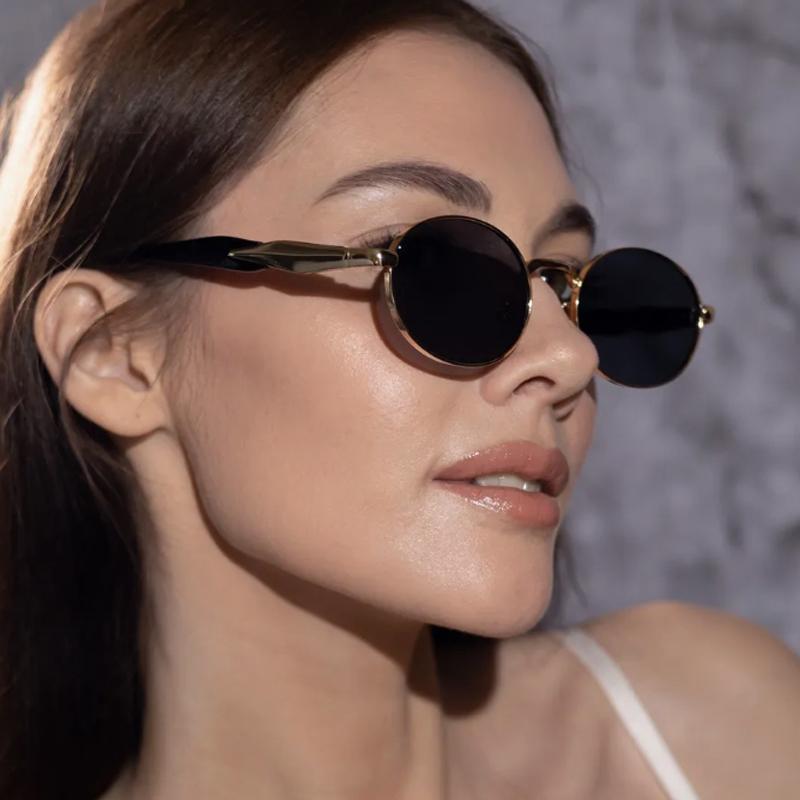 Protective Glasses 3pcs Fashion Metal Oval Sunglasses Women Retro Outdoor Casual Sun Glasses High Quality Men Eyewear UV400