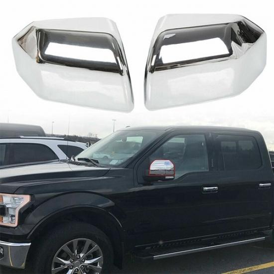 For 2015-2020 Ford F150 F-150 Top Chrome Pair Replacement Mirror Covers Caps