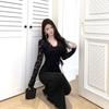 Set Top in Pizzo e Gonna a Sirena Spicy Girl: Chic Ensemble di Inizio Autunno
