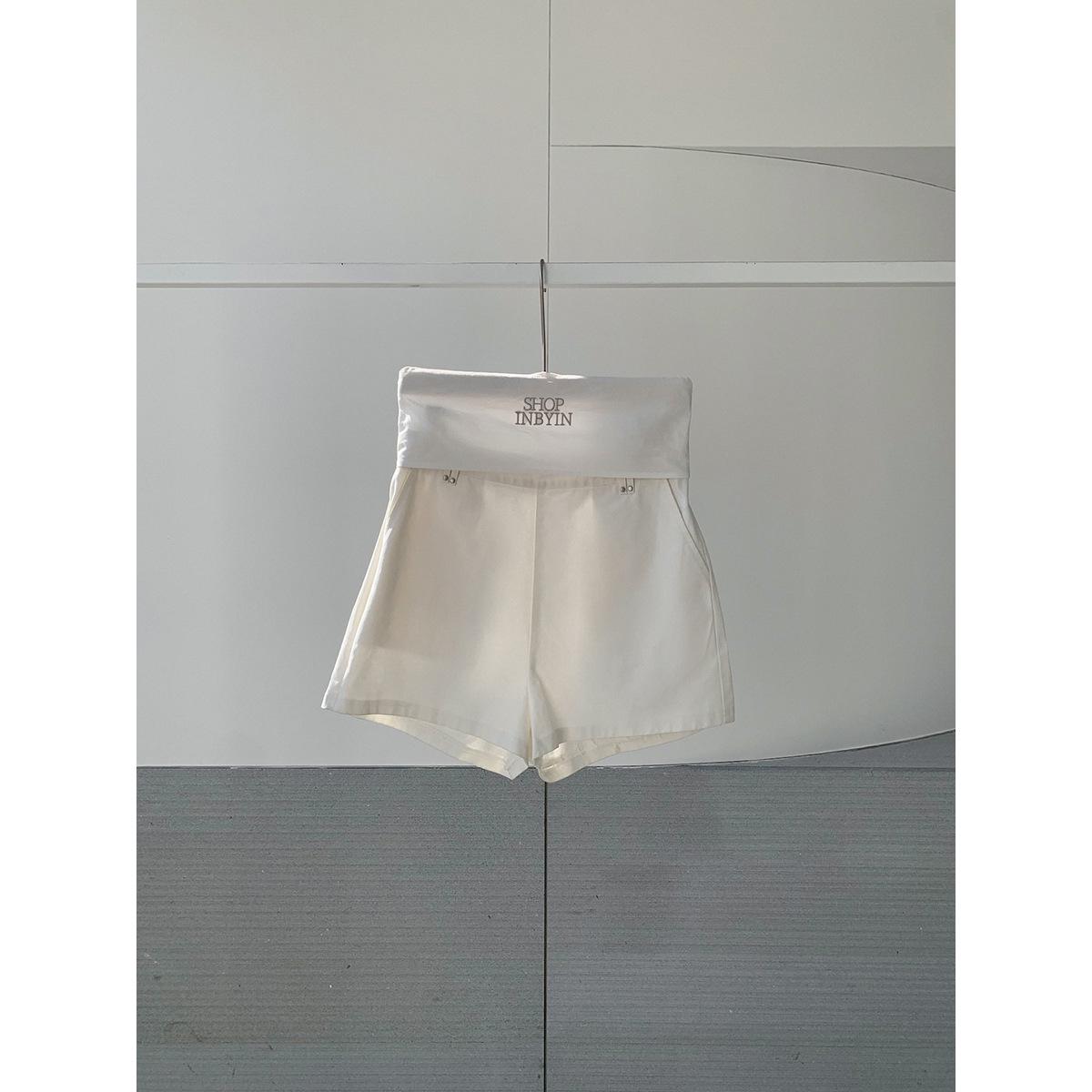 

Yi En Ou Women s High-Waisted White A-line Wide-Leg Casual Shorts - Versatile, Comfortable, Slimming Hot Pants Medium белый