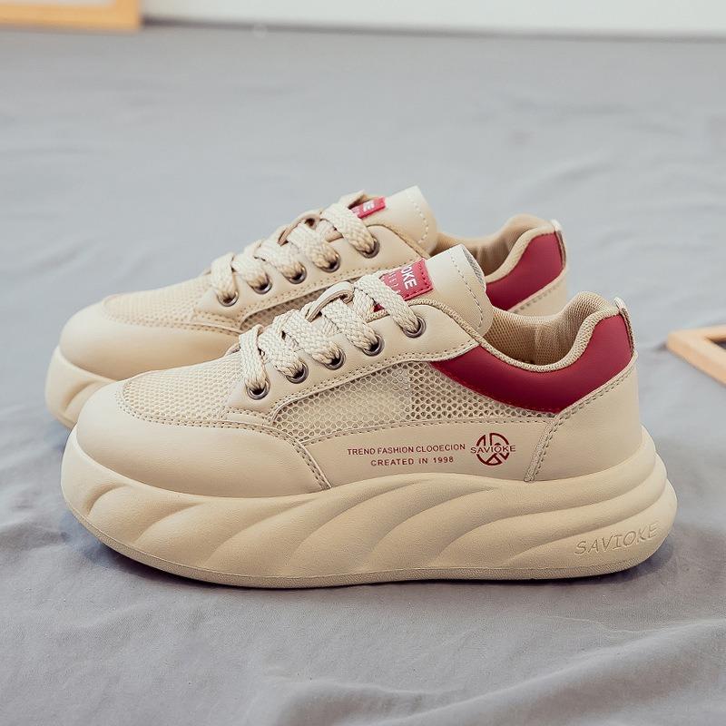 Summer mesh breathable and versatile new little white shoes women's shoes thick-soled heightening board shoes summer mesh shoes