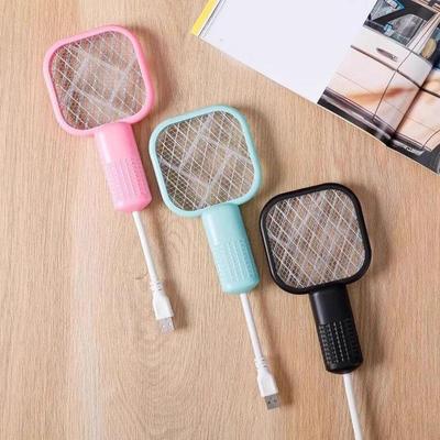 Electric Fly Swatter Racket Fly Zapper Racket Attractant LED Light Safe Indoor Trap Lamp Catcher for Home Workplace