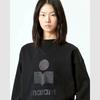 GMXIA Winter Niche IS Classic Logo Glitter Print Semi-high-neck Women's Cotton Stand-up Collar Sweatshirt
