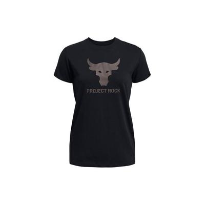 Project Rock Johnson Buchstaben Design Training Lässig Bedrucktes Rundhals-T-Shirt Damen T-Shirts Schwarz 1382701-001