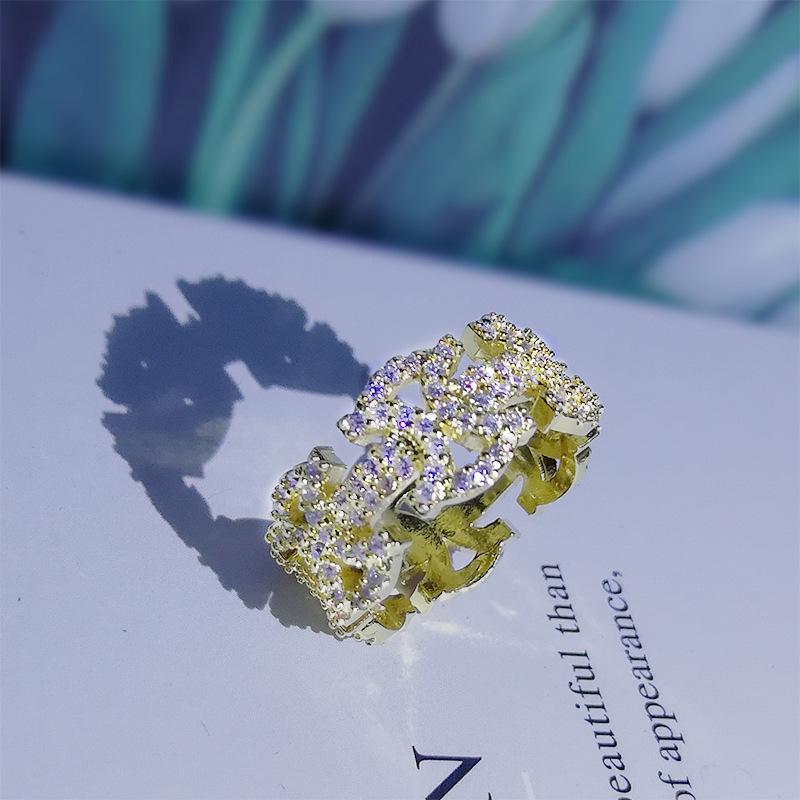 

Новое европейское и американское кольцо-бабочка с ажурным бантом, полное циркония, хип-хоп-персонажное кольцо No. 10