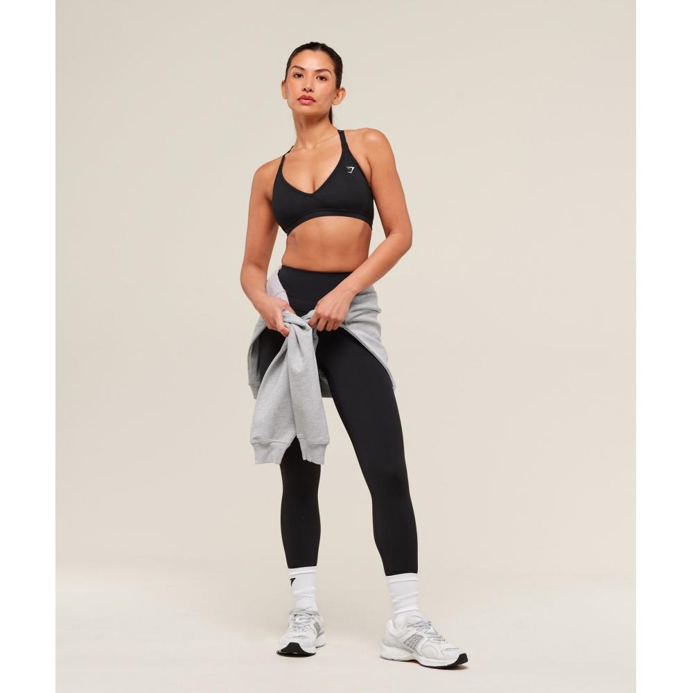 Gymshark Sutiene Sport Racerback din Bumbac Negru B3b3c Bb2j