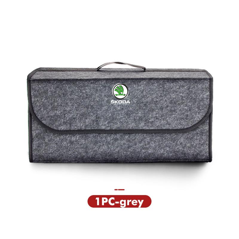 For Skoda Car Logo Trunk Storage Box Large Capacity Tool Organiser Bag Accessories S Kodiaq Octavia 2 3 Yeti Karoq Rapid Fabia
