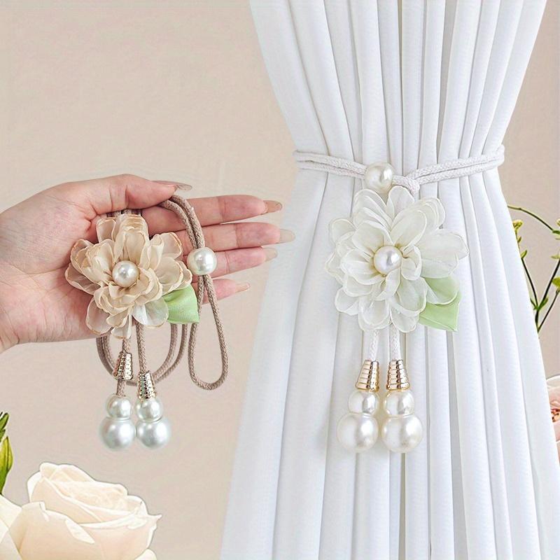 2pcs Elegant Curtain Tiebacks - Adjustable Window Drapes Holders with Floral-like Design, for Living Room, Bedroom, Wedding, Party Decor