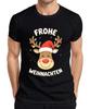 Frohe Weihnachten Rentier Weihnachtsmütze Cartoon Kinder Lustig Herren T-Shirt