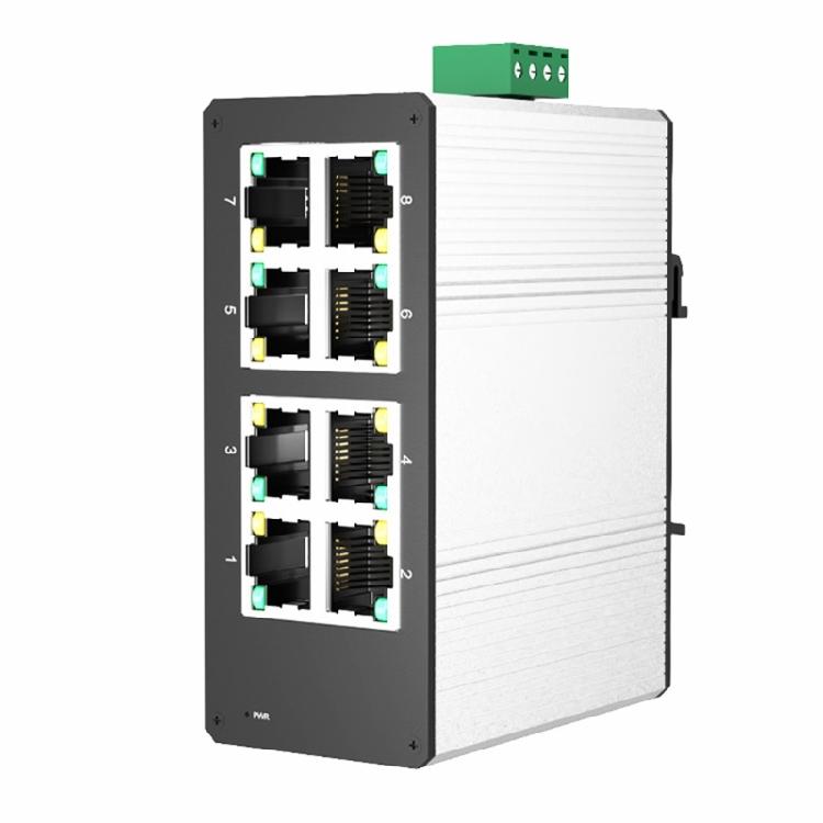 

Slim Profile 8 Port Gigabit Ethernet Switches Industrial Metal Housing Fast Data Transfer No Included Power 1