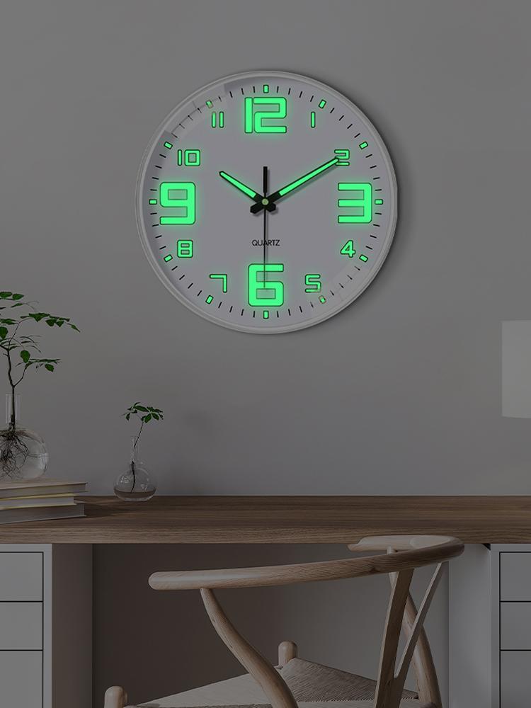 8-inch Night Light Wall Clock Battery Operated Glow in The Dark Clocks Silent Light Up Wall Clocks for Living Room Bedroom Decor