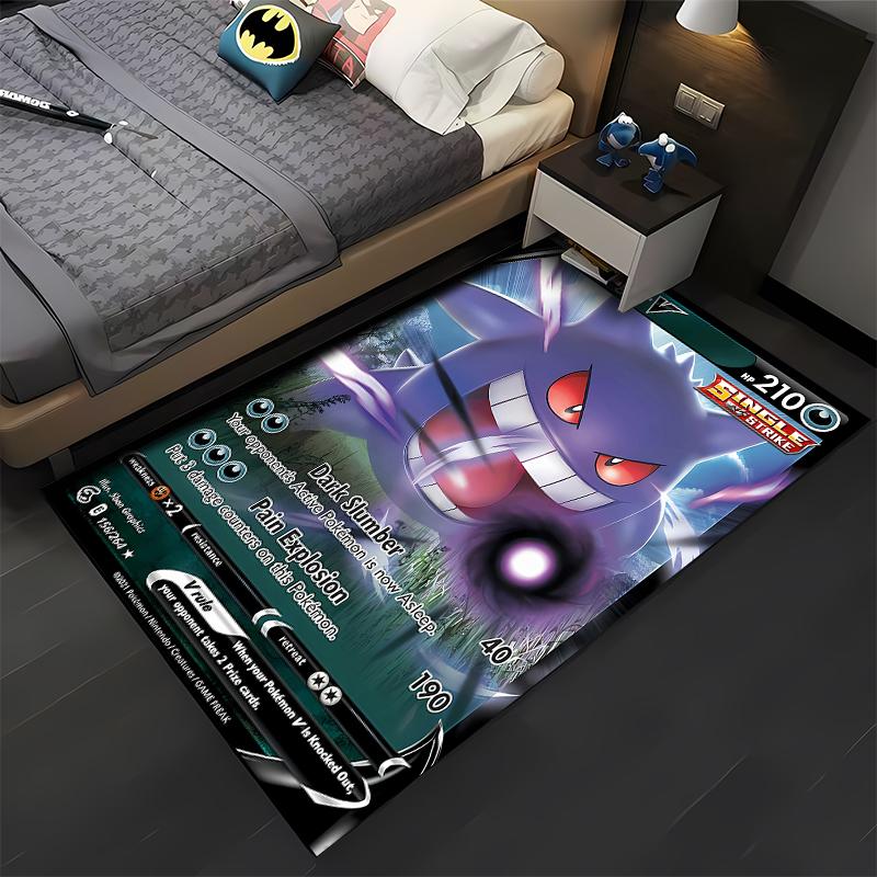 Pokemen Gengar Cartoon Pattern Living Room Bedroom Carpet Bedside Floor Mat 15 Sizes Kid's Room Cloakroom Play Mat Area Rug Gift
