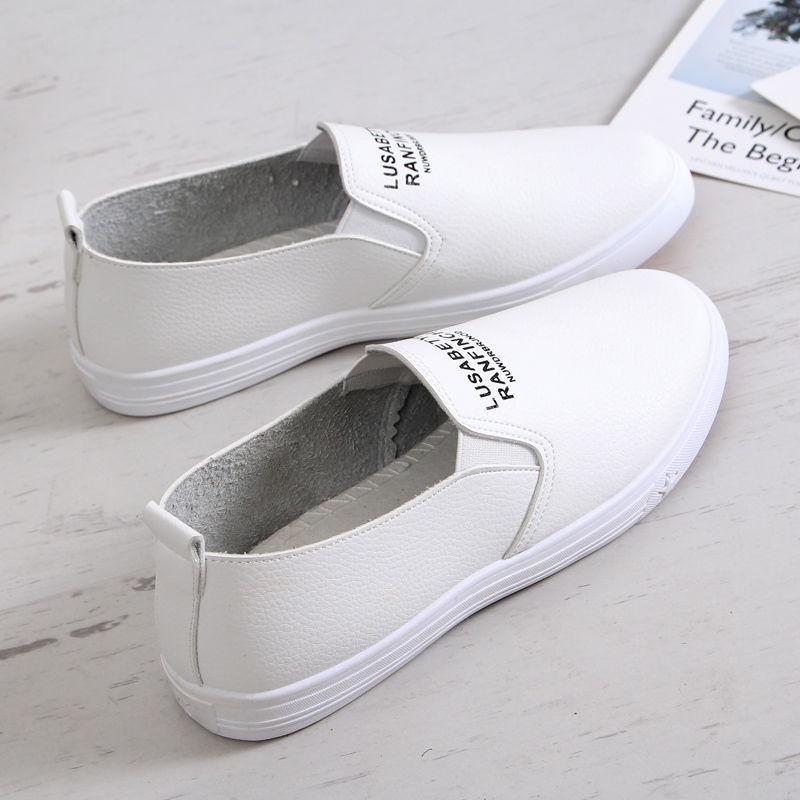 PU waterproof work shoes new old Beijing cloth shoes shallow mouth Internet celebrity white shoes small black shoes trendy shoes versatile women's sho
