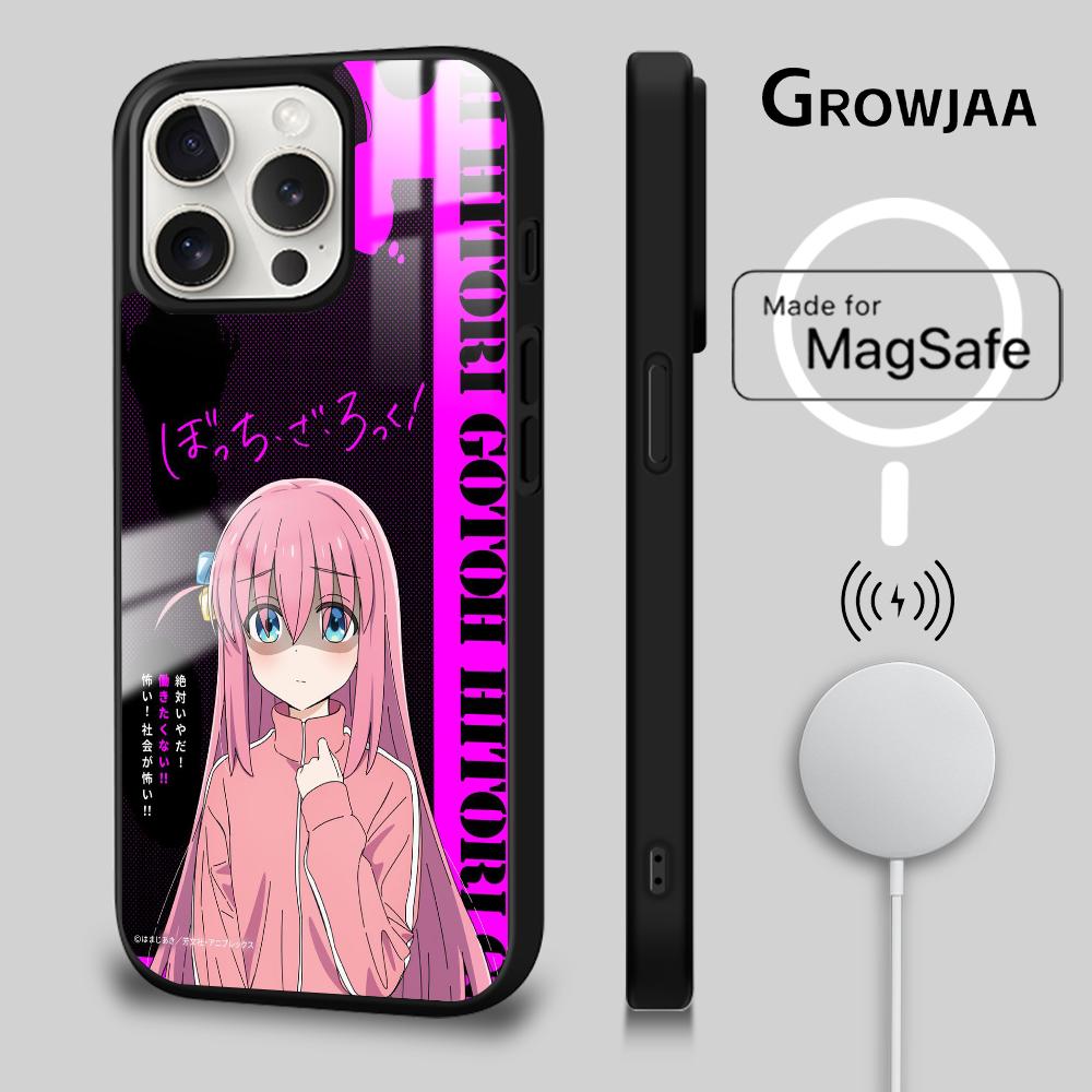 Cute Anime B-Bocchi The Rock Phone Case For iPhone 16 15 14 13 12 11 Pro Max Plus Mini Magsafe Magnetic Wireless Charging Cover