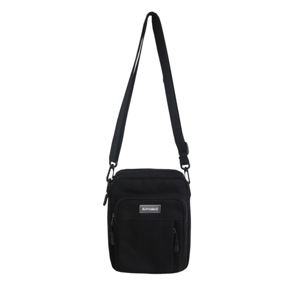 Square Canvas Crossbody Bag Nylon Sports Phone Bag Casual Men's Shoulder Bag Male