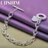 CHSHINE 925 Sterling Silver Heart Brand Pendant Bracelet OT Chain For Women Fashion Charm Jewelry