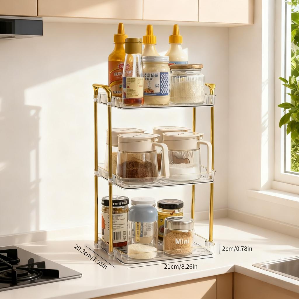  2/3 Tiers Kitchen Countertop Organizer Plastic Storage Rack Large Capacity Drying Cup Holder Tea Coffee Mug Shelf