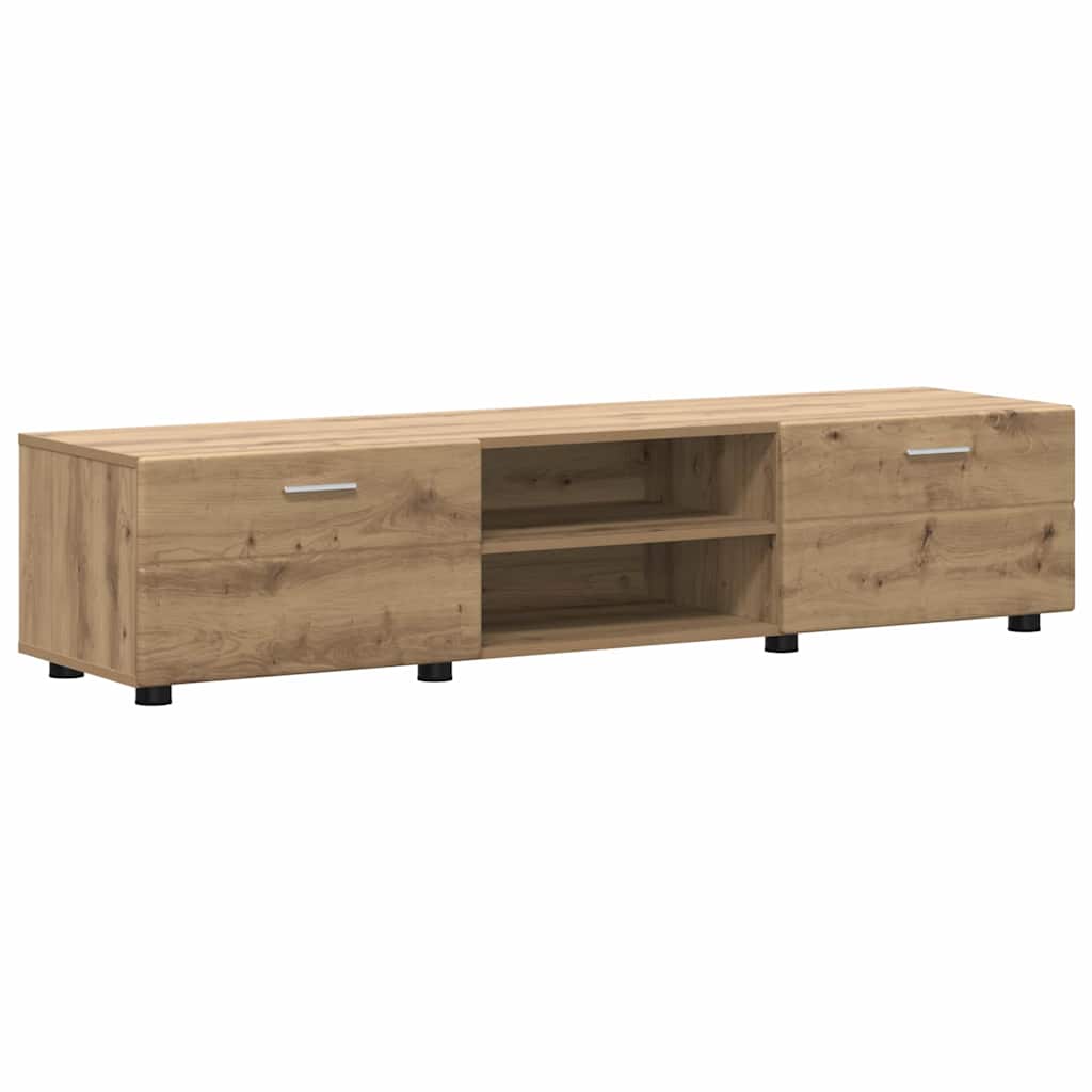 TV Cabinet Set with Doors FLORIN 3 pcs Artisan Oak Wood Based Material