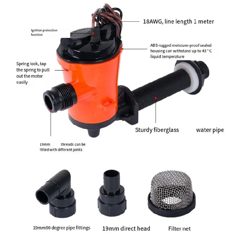 Rustproof Long Life Motor Submersible Aerator Pump Parts For Fishing Boat Marine Activities Enhanced Water Circulation