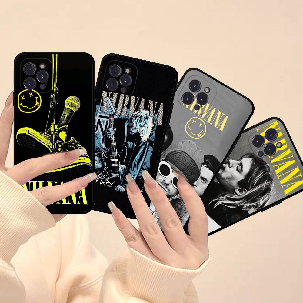 Grunge Band N-Nirvana For IPhone 17 16 15 14 13 12 11 Pro Max Plus Shockproof Black Soft Phone Cover