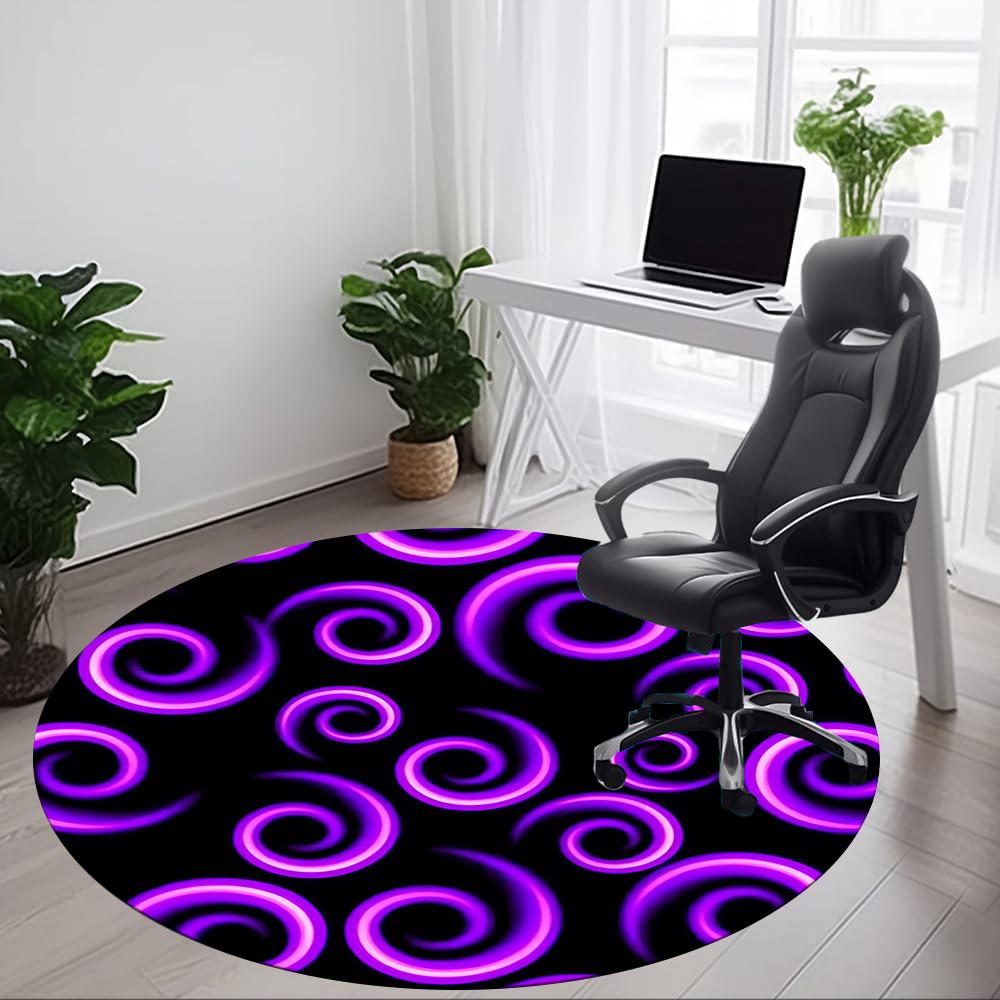 1pc Spiral Pattern Office Round Rug, Non-slip, Soft and Durable Office Rug for Interior Decoration, Perfect for Office, Beautiful Decoration Yy2603230