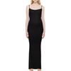 SKIMS Solid Color Low Round Neck Slim Fit Long Slip Dress Women dresses Black APDRS0596-ONYX