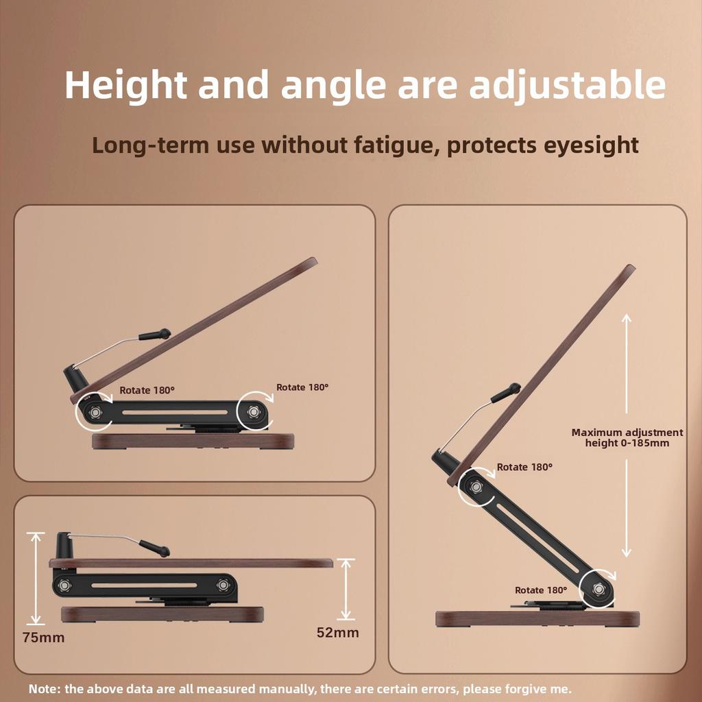 Multifunctional Adjustable Height 360-Degree Rotation Reading Stand Enlarged Bookstand for Desktop Laptop